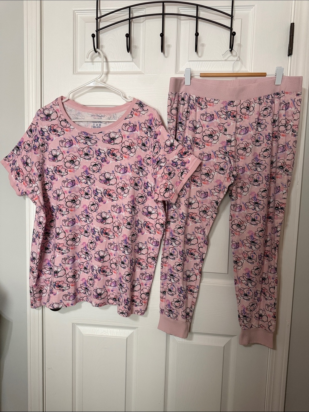 Vera Bradley Pink Floral Short Sleeve Pajama Set